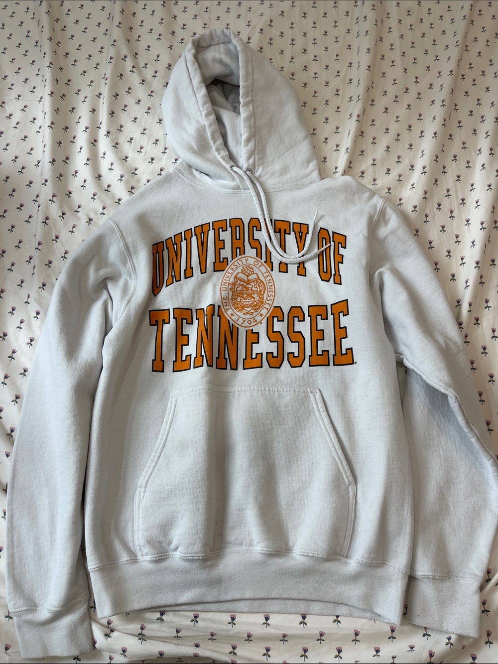 University of Tennessee Light Gray Hoodie with Orange Logo
